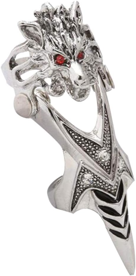 Men's Armor Knuckle Joint Full Finger Double Rings Punk Rock Gothic Cosplay Accessories Jewelry