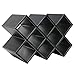 MyGift Modern Geometric Freestanding Synthetic Leather Wine Rack / 8-Bottle Storage Organizer, Black