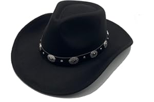 Willheoy Cowboy Hat for Men Women Western Cowgirl Hats Felt Fedora Hat Cowboy Chapeau Halloween Costume