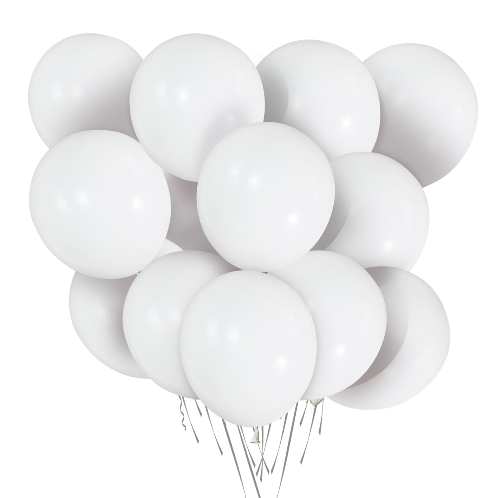 White Balloons 100 Pack 12 Inch Thicken Latex White Helium balloon With 2 Rolls of Balloon Ribbon Romantic Balloon Party Decorations for Birthday Wedding Engagement Baby Shower Festival Decor Supplies