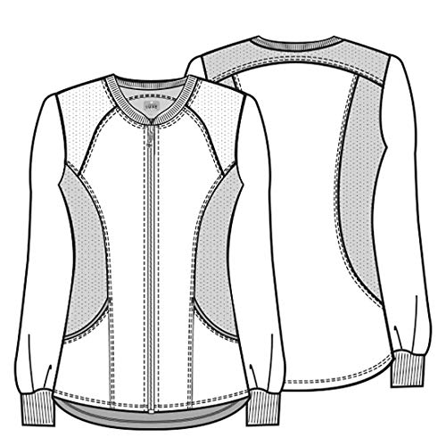 CHEROKEE Women's Luxe Sport Zip Front Warmup Jacket, Black, Large