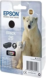 Epson 26 Polar Bear Black Genuine Claria Premium Ink Cartridge T2601