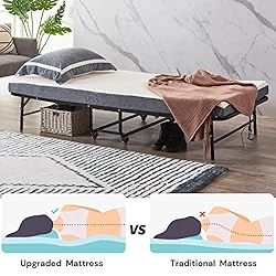 Folding Bed with Mattress Twin Size, Portable