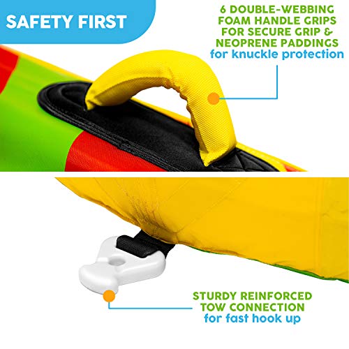 Big Sky Big Bang Towable Tube for Boating 3 Person - Durable Tube for Lake, Beach, River, Snow - Watersports Towables - Quick Inflation and Deflation - 3 Man Boat Toys and Floats for Water Activities