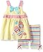 Nannette Baby Girls' 2 Piece Woven Top with Applique and Bike Short Set