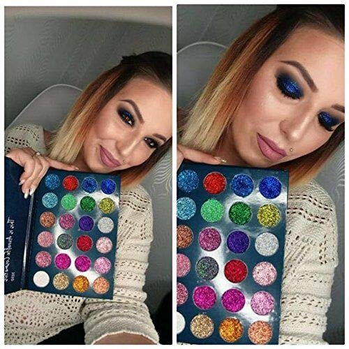 Pro Glitter Eyeshadow Palette - 24 Colors Glitter Eyeshadow Palette Shimmer Ultra Pigmented Makeup Eye Shadow Powder Long Lasting Waterproof