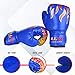 Luniquz Boxing Gloves for Kids Punching Bag Sparring, Training Gloves for Boys Girls Kickboxing MMA, 4oz Blue