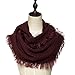 Lucky Leaf Women Warm Knit Winter Infinity Scarf Pack of 2 (Tassels Burgundy+Khaki)