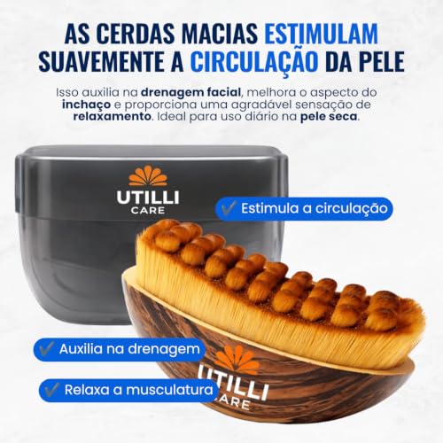 Escova Facial para Drenagem Linfática e lifting Facial - Massageador de Contorno, Estímulo de Circulação e Redução de Inchaço - Cerdas Ultra Macias