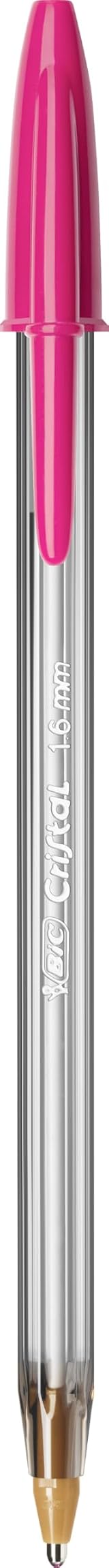 BIC Cristal Fun Pink Pens Pack 20 Pink Ink 1.6mm Wide Point Biro view 2