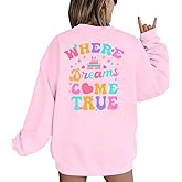 ASTANFY Magic Kingdom Sweatshirt for Women Castle Graphic Sweatshirts Oversized Family Vacation shirts Long Sleeve Pullover