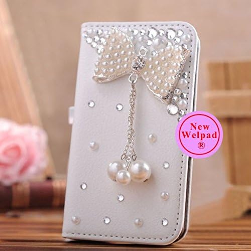 Wellpad Classic design bling leather stand Case Cover For Apple ipad mini 2(Pearl bow)