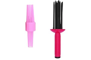COLAYERIST 2PCS Curling Roll Comb, Curly Hair Brush for Curly Hair, Three Different Sizes of Styler for Curly Hair, Hair Curling Roll Comb, Curl Brush Hair Tools for Casual Wear or Special Events