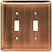 Franklin Brass 64090 Stamped Steel Round Double Toggle Switch Wall Plate/Switch Plate/Cover, Antique Copper