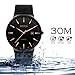 Mens Watches Black Stainless Steel Wrist Watch Analog Quartz Business Watches Waterproof with Mesh Band