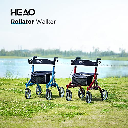 HEAO Rollator Walker With Seat For Seniors,4 X 10" Wheels Walker With