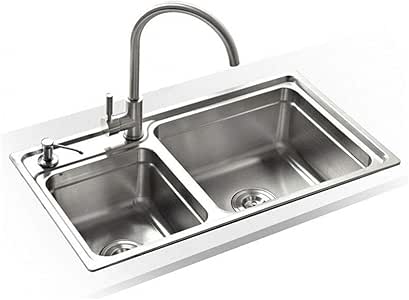 Fregadero De Cocina Doble Cuenco 40/60 Acero Inoxidable Cepillado