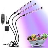 Grow Light, Grow Lights for Indoor Plants, Moer Sky 27W 54 LED Bulbs Timming Plant Grow Lamp with Red, Blue Spectrum, 3/6/12H Timer, 3-Head Divide Control Adjustable Gooseneck, 5 Dimmable Levels
