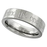 Surgical Steel Flat 5mm I HAVE FOUND THE ONE IN WHOM MY SOUL DELIGHTS Comfort-Fit, sizes 5 - 9