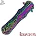 Falcon Elite Skull Spring Assisted Pocket Knife - Tactical Style Knife (Rainbow)