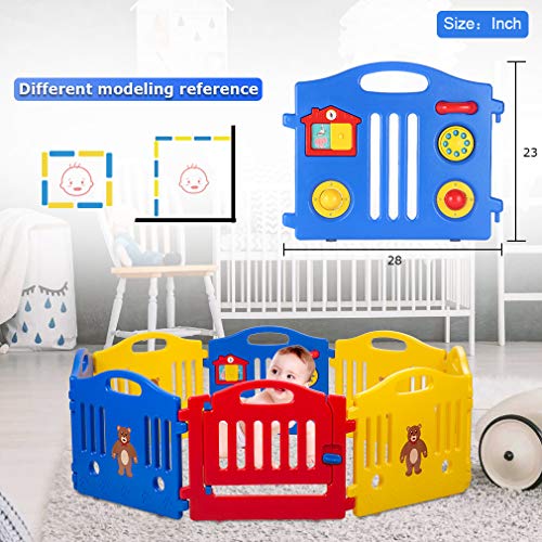 image for  FDW Baby Playpen for Babies Baby Play Playards 8 Panels Infants Toddl
