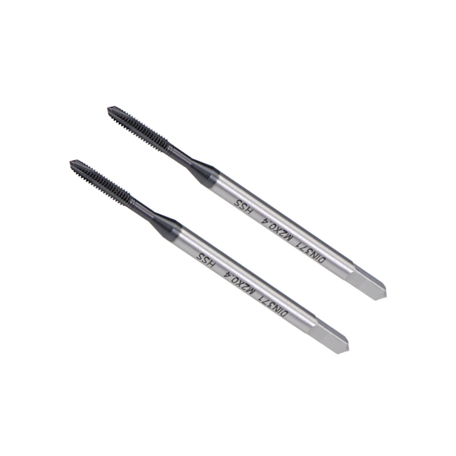 CoCud Spiral Point Taps, Metric M2 x 0.4 Thread, TICN Coated High Speed Steel DIN371/376 Screw Milling Threading Tap - (Applications: for Tapping Drilling Machine), 2-Pieces