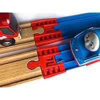 TrainLab Wooden Railway to Plarail Train Track Adapters (Red)
