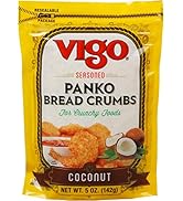 Vigo Seasoned Panko Bread Crumbs, Crispy & Flaky Crunch (Coconut, Pack of 6)