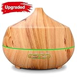 Tenswall Aromatherapy Essential Oil Diffuser 400ml, Cool Mist Humidifier Ultrasonic Diffuser with 7 Color LED Lights & 4 Timers for Office Home Bedroom Living Room Study Yoga Spa