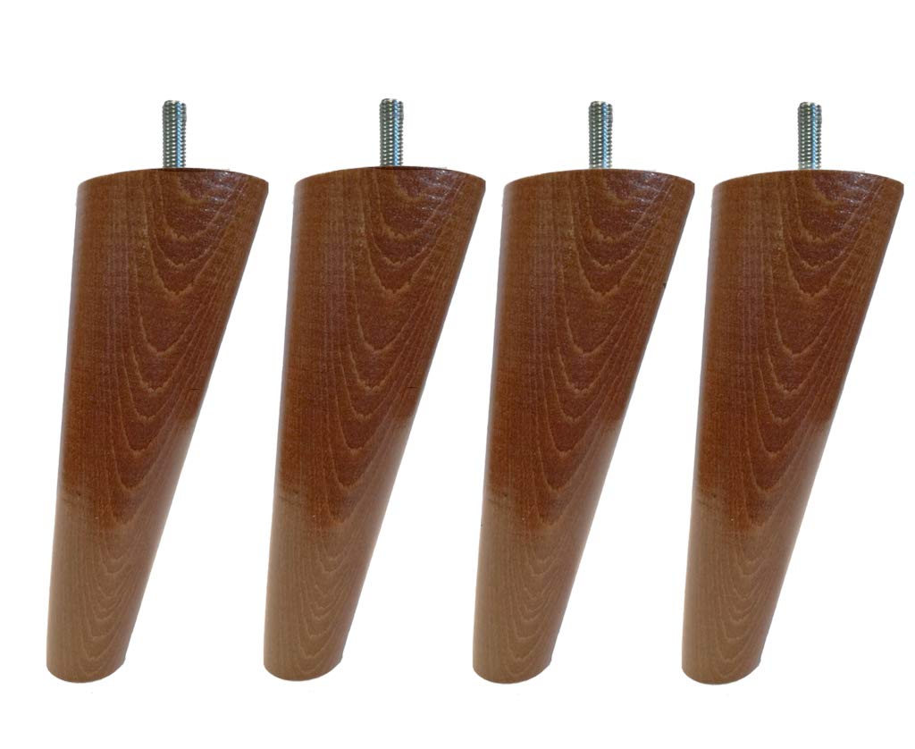 Margot Vintage Compass Set of 4 Base Feet, Cherry Wood, 20 x 7 x 7 cm