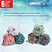 Premium Bath Poufs [6-Pack] - Large Exfoliating Mesh Puff Shower Loofahs w/Sponges for A More Luxurious Lather - The Best Body Wash Scrub Sponge with Handle - By Savvy Bath