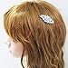 SELOVO Bridal Hair Pin Comb Leaf Marquise Shape Cubic Zirconia Clear Silver Tone