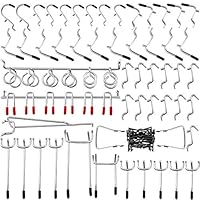 Pegboard Hooks Assortment, 54Pcs Pegboard Hook Organizer Accessories Set with 20Pcs Peg Locks