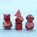 HESTYA Metal Dices Set Polyhedron Dice Compatible with Dungeons and Dragons, Role Playing Math Teaching Table Games Solid Zinc Alloy with Enamel Dice with Storage Bag