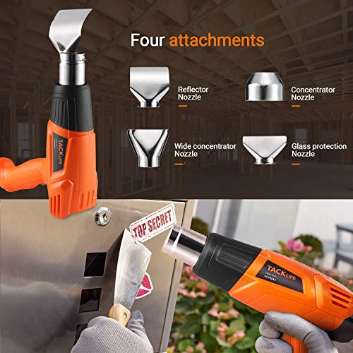 TACKLIFE Heat Gun 1500W 572℉ 932℉ Dual Temperature Hot Air Gun Kit