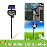 [Upgraded 400 Lumens]USYAO Super Bright 8 LED Solar Spotlight, 2 in 1 Installation, Long Working Battery, Adjustable Light and Panel,Auto-changeable Brightness Modes,Waterproof Home and Garden Using.