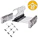 VEHHE Pants Hangers Add On Skrit Hangers with Clips 10 PCS Clothes Stackable Hangers Space Saving Adjustable Non-Slip Stainless Metal Hangers Heavy Duty for Clothes Shoes Slacks Ties Hats
