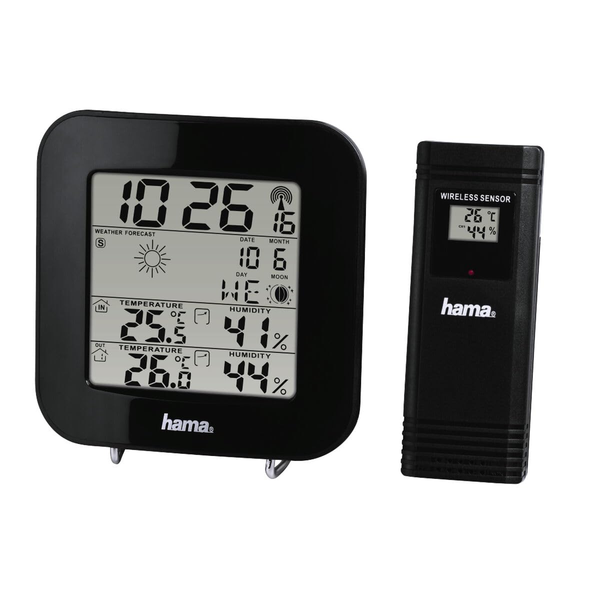 Hama EWS-200 Black Battery – Weather Station (Black, Battery)