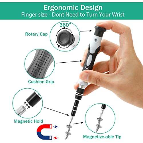 [2022 Upgraded] AXTH 115 in 1 [Military-Grade] Precision Screwdriver Set Professional Magnetic Repair Tool Kit for Phone, Computer, Watch, Laptop, Xbox, Macbook, Game Console, Eyeglass, Electronic