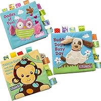 Here Fashion Cloth Books for Babies Kids Soft Washable Book Toddlers Toy Early Learning Education Story Book Non-Toxic Toy (Pack of 3 Cloth Books)