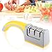 Koolife Knife Sharpener with 3 Stage Sharpening System for Steel,Ceramic and Pocket knives,Yellow