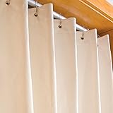 LIFEKIND Certified Organic Cotton Canvas Shower Curtain (72x72 Inches); Style: Chrome Grommets; Color: Natural - No Liner Needed