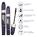 4D Silk Fiber Lash Mascara & Fiber 2-in-1 Set, 3D Effect, Advanced Waterproof Smudge-Proof Formula, Bolder Fuller Thicker Eyelashes, Long-Lasting Clump-free Hypoallergenic [Black]