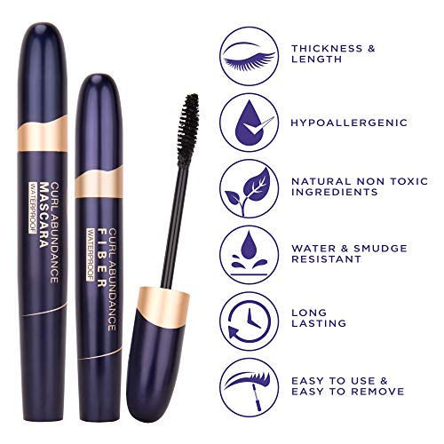 2-in-1 4D Silk Fiber Lash Mascara & Fiber Set, Advanced Waterproof Smudge-Proof Formula, Bolder Fuller Thicker Eyelashes, Long-Lasting Clump-free Hypoallergenic [Black] - Thumbnail 2
