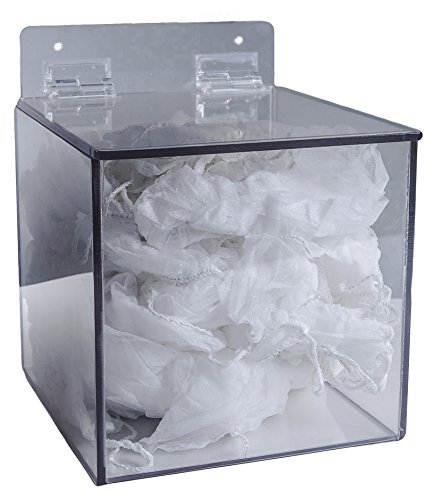 ZING 7306 Eco Beard/Hair Net Dispenser, Clear Recycled Plastic with Hinged Lid, 9"Hx7.5"Wx8"D