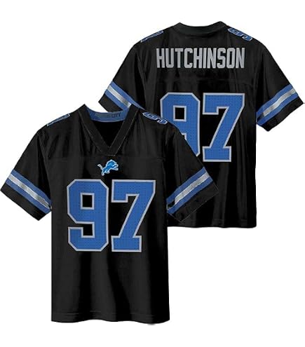 Amazon.com: Aidan Hutchinson Detroit Lions Black #97 NFL Kids