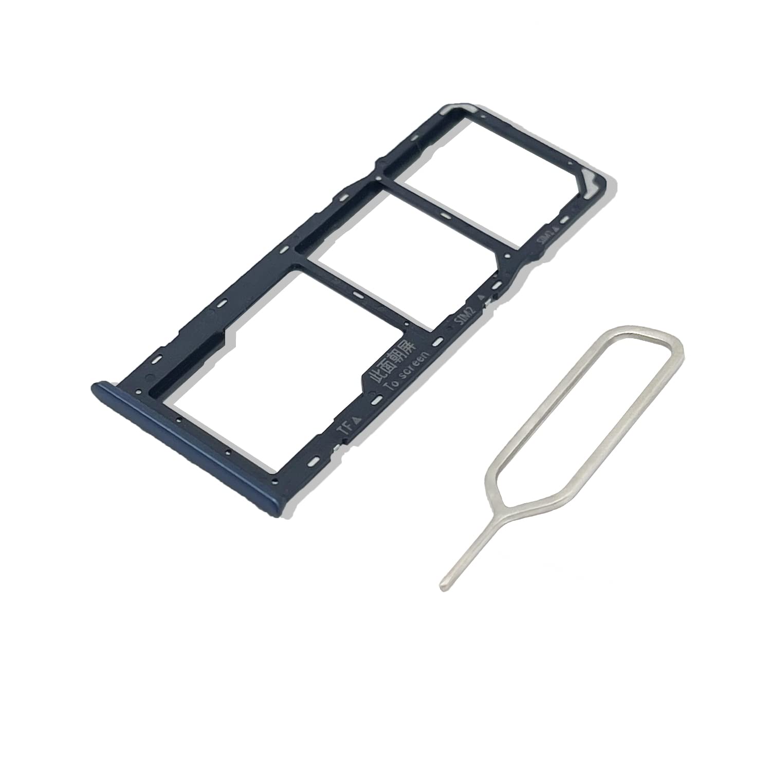 Eonpam Original DUAL SIM Card Slot Tray Holder Replacement for (Oppo A15) Incl SIM Pin (Black)