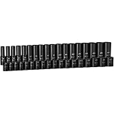 Capri Tools 1/2 in. Drive Shallow and Deep Impact Socket Set, Metric, 10 to 27 mm, 36-Piece