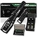 EcoGear FX Zoomable LED Tactical Flashlight Kit TK120X: 5 Light Modes, High Lumen Output, Water Resistant for Security & General Home Use - Batteries and Charger Included