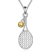 HOPEEZZ Tennis/Baseball Necklace Sterling Silver Sport Pendant Jewelry Gifts for Women Men
